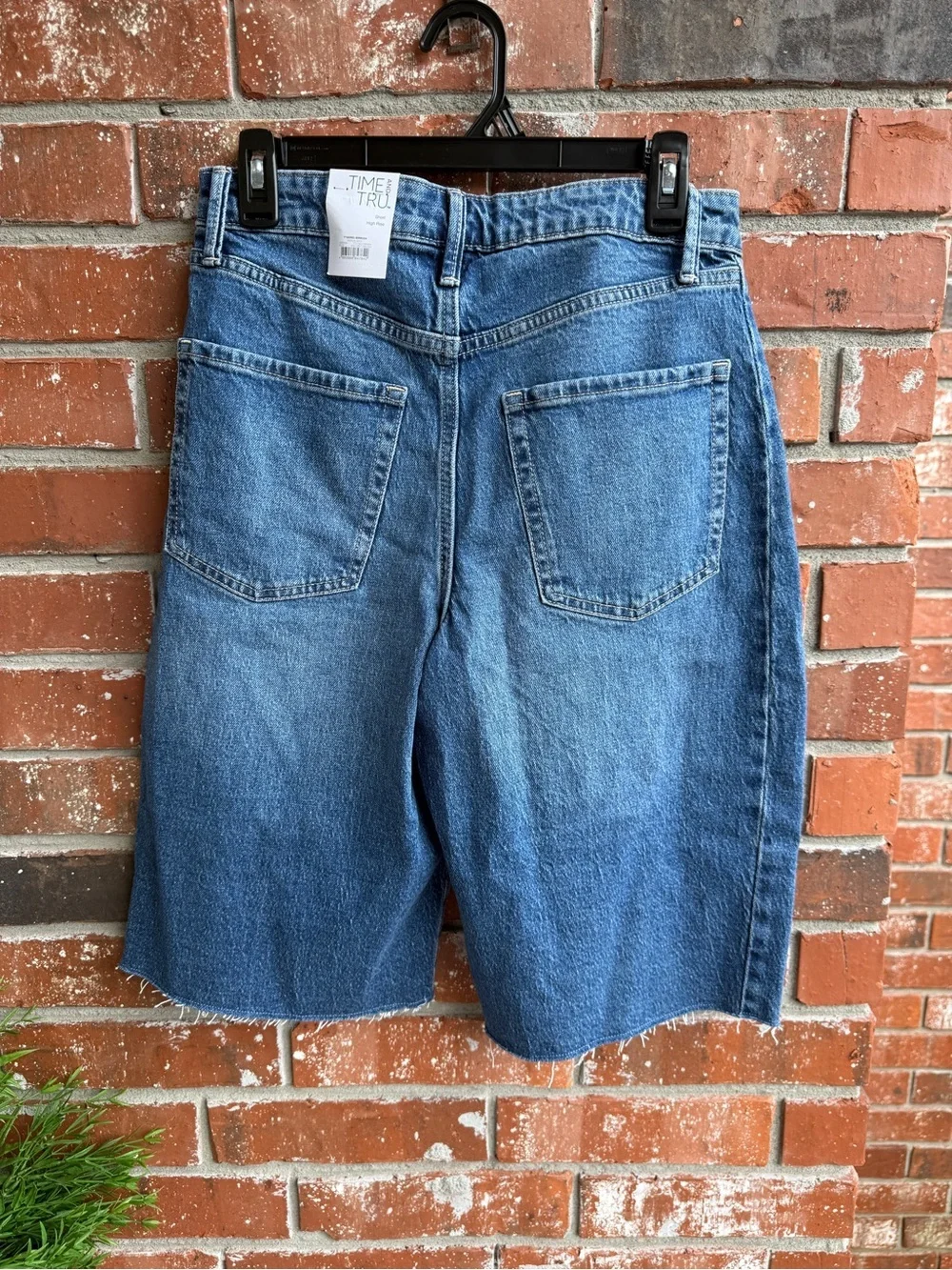 Time and Tru High-Rise Denim Long Length Shorts NWT
